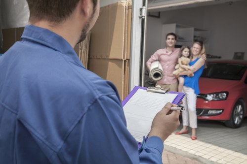 Man and Van vehicle loading items for self storage in Surrey